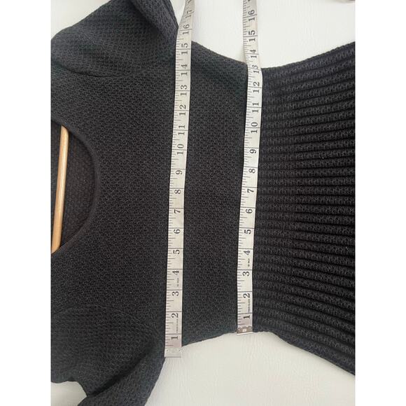 Calvin Klein dark gray Knit Sweater Dress Scalloped babydoll feminine - Picture 8 of 9